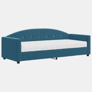 Sofá-cama, Sofá conversível com colchão 80x200 cm veludo azul