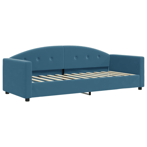 Sofá-cama, Sofá conversível com colchão 80x200 cm veludo azul