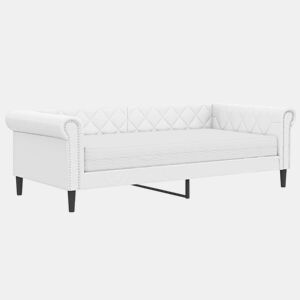 Sofá-cama, Sofá conversível com colchão 90x200 cm couro artificial branco
