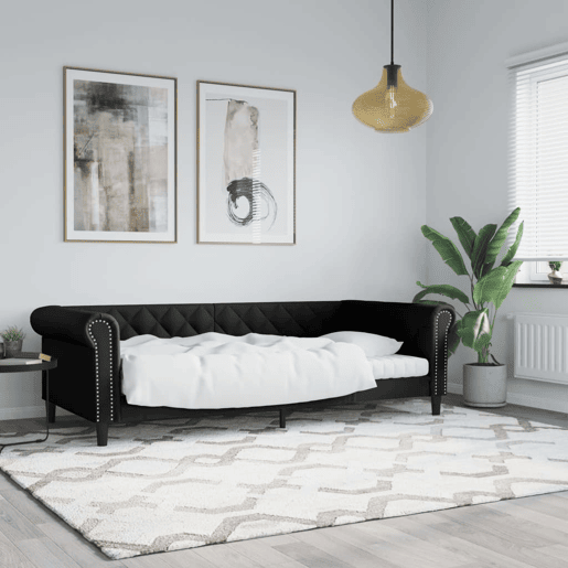 Sofá-cama, Sofá conversível 80x200 cm couro artificial preto Sofá-cama, Sofá conversível 80x200 cm couro artificial preto