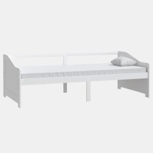 Sofá-cama, Sofá conversível de 3 lugares 90x200 cm madeira de pinho maciça branco