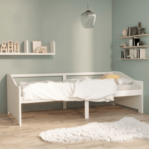 Sofá-cama, Sofá conversível de 3 lugares 90x200 cm madeira de pinho maciça branco Sofá-cama, Sofá conversível de 3 lugares 90x200 cm madeira de pinho maciça branco