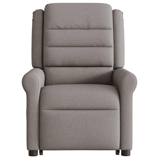 Poltrona elétrica elevatória massagens - Poltrona relax tecido cinza-acastanhado