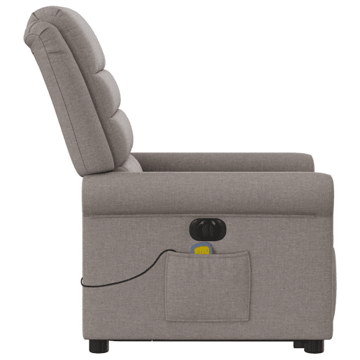 Poltrona elétrica elevatória massagens - Poltrona relax tecido cinza-acastanhado