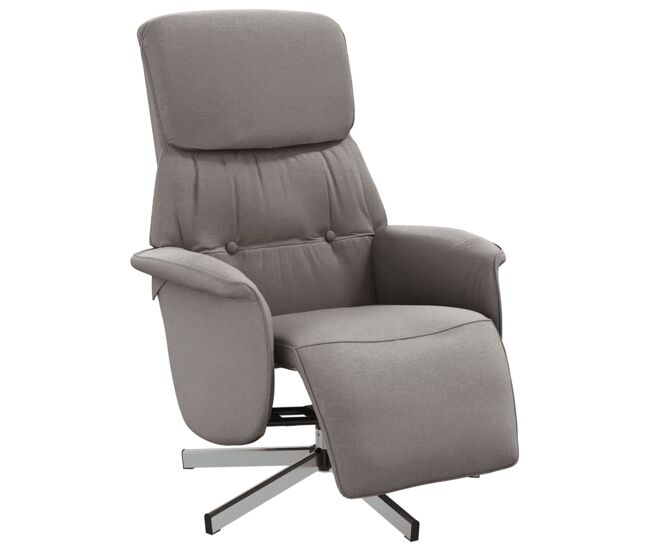 Sillón reclinable - sillón relax con reposapiés tela gris taupe
