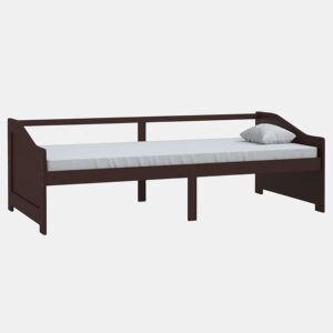 Sofá-cama, Sofá conversível de 3 lugares 90x200 cm pinho maciço castanho-escuro