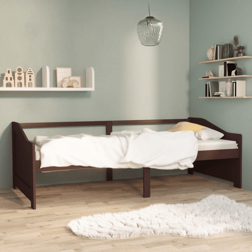 Sofá-cama, Sofá conversível de 3 lugares 90x200 cm pinho maciço castanho-escuro Sofá-cama, Sofá conversível de 3 lugares 90x200 cm pinho maciço castanho-escuro