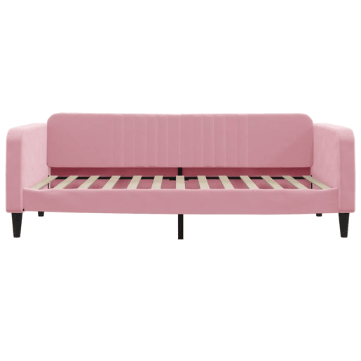 Sofá-cama, Sofá conversível com colchão 100x200 cm veludo rosa