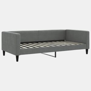 Sofá-cama, Sofá conversível 100x200 cm tecido cinzento-escuro
