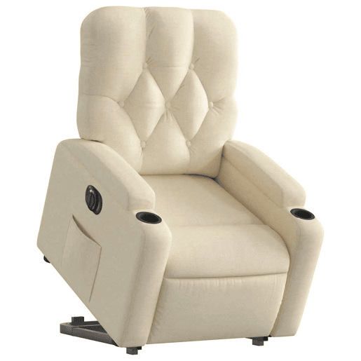 Poltrona reclinável - Poltrona relax elétrica tecido cor creme
