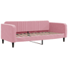 Sofá-cama, Sofá conversível 90x200 cm veludo rosa