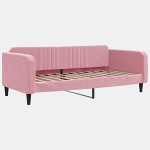 Sofá-cama, Sofá conversível 90x200 cm veludo rosa