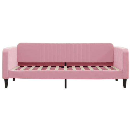 Sofá-cama, Sofá conversível 90x200 cm veludo rosa