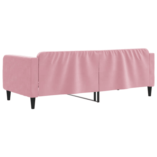 Sofá-cama, Sofá conversível 90x200 cm veludo rosa