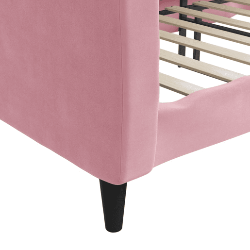 Sofá-cama, Sofá conversível 90x200 cm veludo rosa