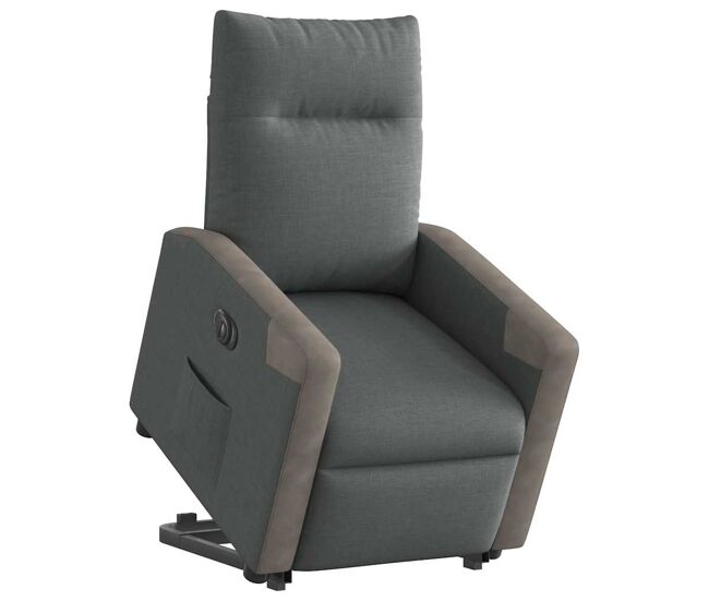 Sillón eléctrico reclinable elevable - sillón relax de tela gris oscuro