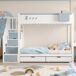 Cama litera 252x95 Cama litera 252x95 Blanco/ Azul