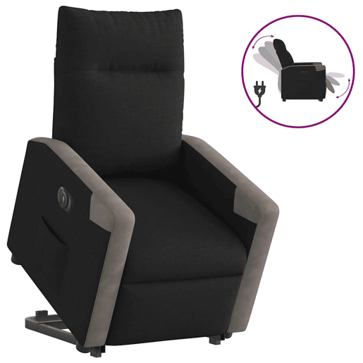 Poltrona reclinável - Poltrona relax elétrica tecido preto