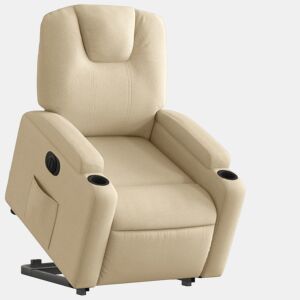 Poltrona reclinável - Poltrona relax elétrica tecido cor creme