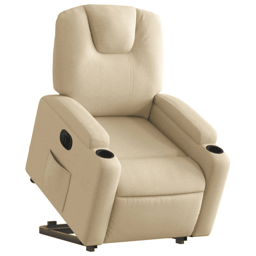 Poltrona reclinável - Poltrona relax elétrica tecido cor creme