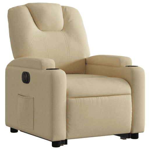 Poltrona reclinável - Poltrona relax elétrica tecido cor creme