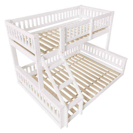 Beliche 90x200cm+140x200cm - Escada, Corrimãos, Estilo simples - Branco