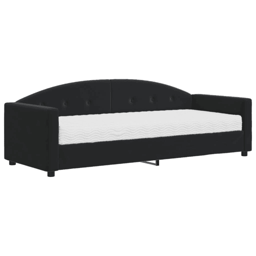 Sofá-cama, Sofá conversível com colchão 80x200 cm veludo preto
