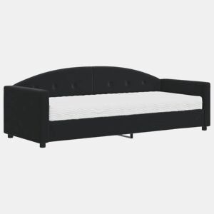 Sofá-cama, Sofá conversível com colchão 80x200 cm veludo preto