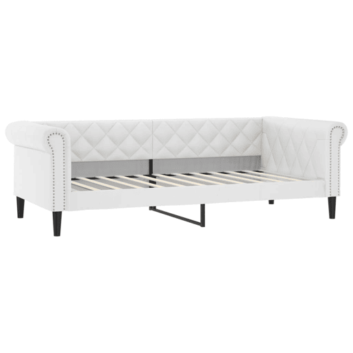 Sofá-cama, Sofá conversível 90x200 cm couro artificial branco Sofá-cama, Sofá conversível 90x200 cm couro artificial branco