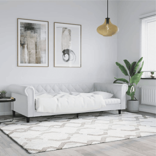 Sofá-cama, Sofá conversível 90x200 cm couro artificial branco Sofá-cama, Sofá conversível 90x200 cm couro artificial branco