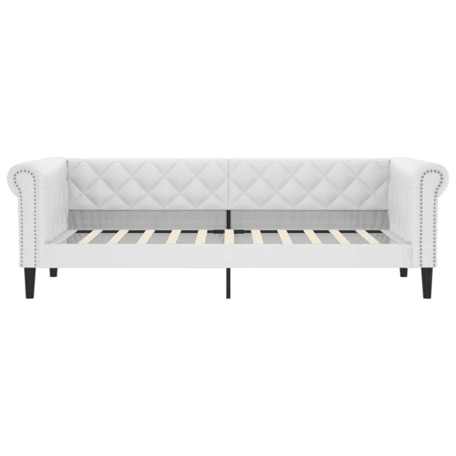 Sofá-cama, Sofá conversível 90x200 cm couro artificial branco Sofá-cama, Sofá conversível 90x200 cm couro artificial branco