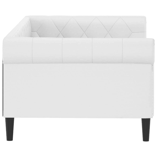 Sofá-cama, Sofá conversível 90x200 cm couro artificial branco Sofá-cama, Sofá conversível 90x200 cm couro artificial branco