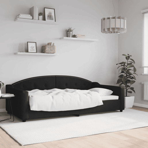 Sofá-cama, Sofá conversível 100x200 cm tecido preto Sofá-cama, Sofá conversível 100x200 cm tecido preto