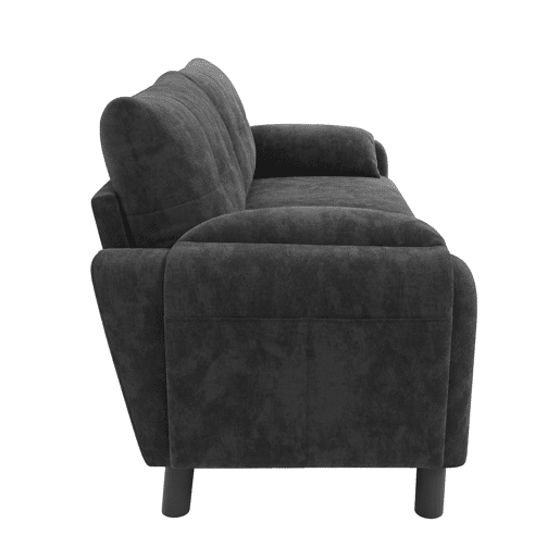 Sofá moderno de 2 lugares - Sofá de chenille com almofadas grossas, design escandinavo - Cinza Sofá moderno de 2 lugares - Sofá de chenille com almofadas grossas, design escandinavo - Cinza