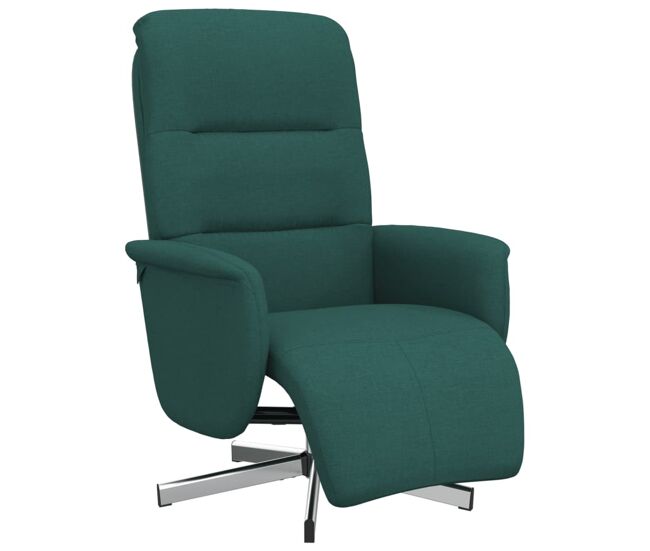 Sillón reclinable - sillón relax con reposapiés tela verde oscuro