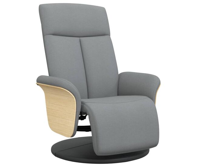 Sillón reclinable - sillón relax con reposapiés tela gris claro
