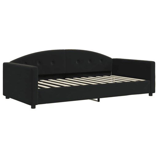 Sofá-cama, Sofá conversível com colchão 100x200 cm veludo preto