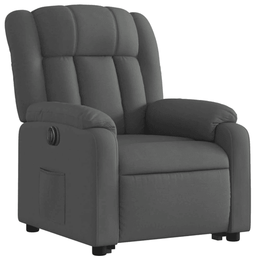 Poltrona reclinável - Poltrona relax elétrica tecido cinzento-escuro