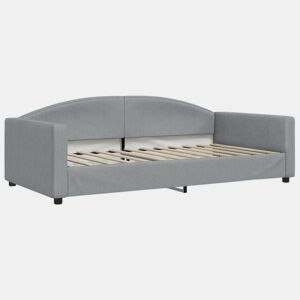 Sofá-cama, Sofá conversível 100x200 cm tecido cinzento-claro