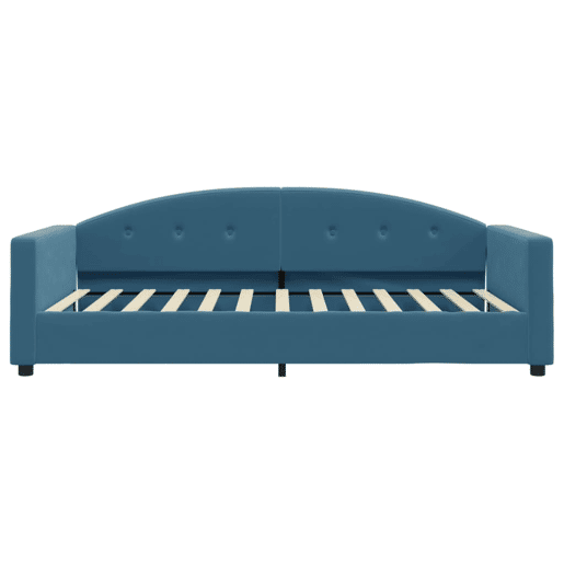 Sofá-cama, Sofá conversível com colchão 100x200 cm veludo azul
