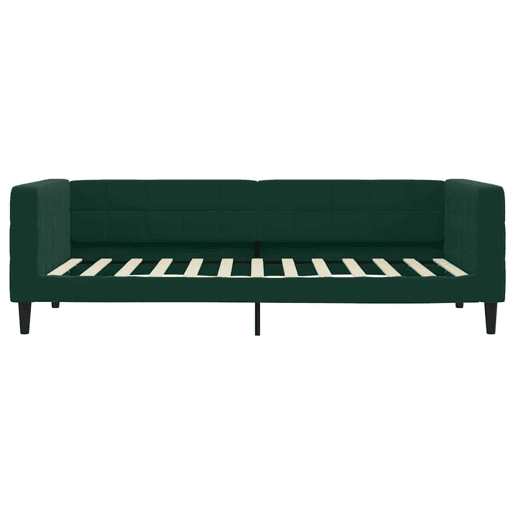 Sofá-cama, Sofá conversível com colchão 100x200 cm veludo verde-escuro
