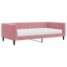 Sofá-cama, Sofá conversível com colchão 100x200 cm veludo rosa