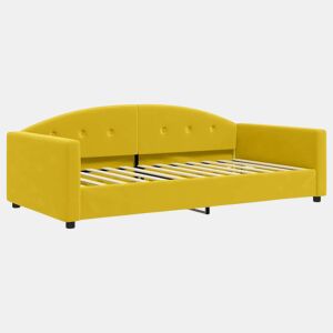 Sofá-cama, Sofá conversível 100x200 cm veludo amarelo