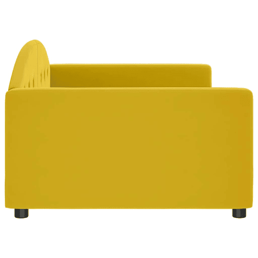 Sofá-cama, Sofá conversível 100x200 cm veludo amarelo