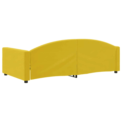 Sofá-cama, Sofá conversível 100x200 cm veludo amarelo