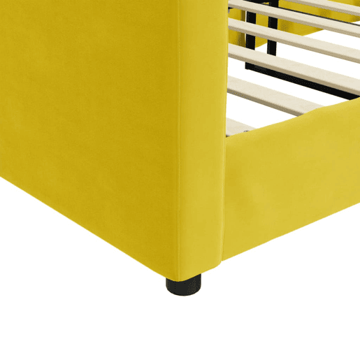 Sofá-cama, Sofá conversível 100x200 cm veludo amarelo