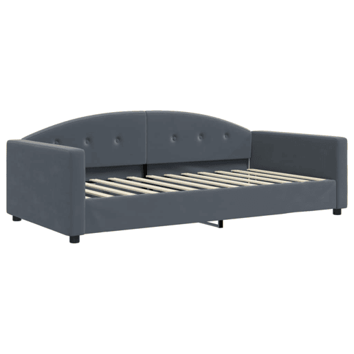 Sofá-cama, Sofá conversível com colchão 100x200 cm veludo cinzento-escuro