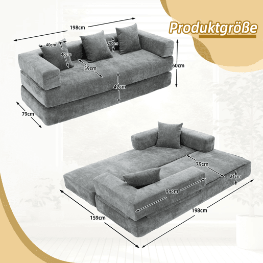 Sofá modular de 2 lugares - chenille, supermacio, com bolsos laterais - cinza escuro Sofá modular de 2 lugares - chenille, supermacio, com bolsos laterais - cinza escuro