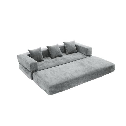 Sofá modular de 2 lugares - chenille, supermacio, com bolsos laterais - cinza escuro Sofá modular de 2 lugares - chenille, supermacio, com bolsos laterais - cinza escuro