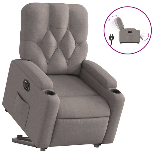 Poltrona reclinável - Poltrona relax elétrica cinza-acastanhado